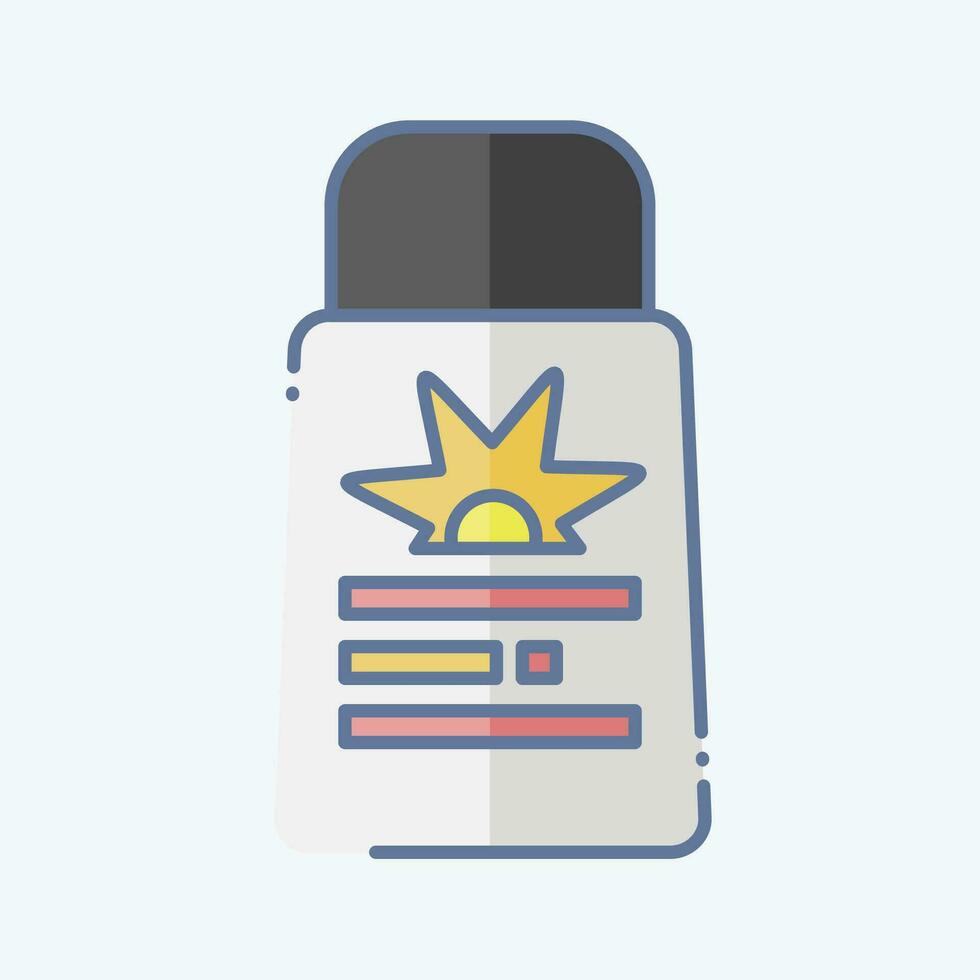 Icon Sunscreen. related to Baseball symbol. doodle style. simple design editable. simple illustration vector