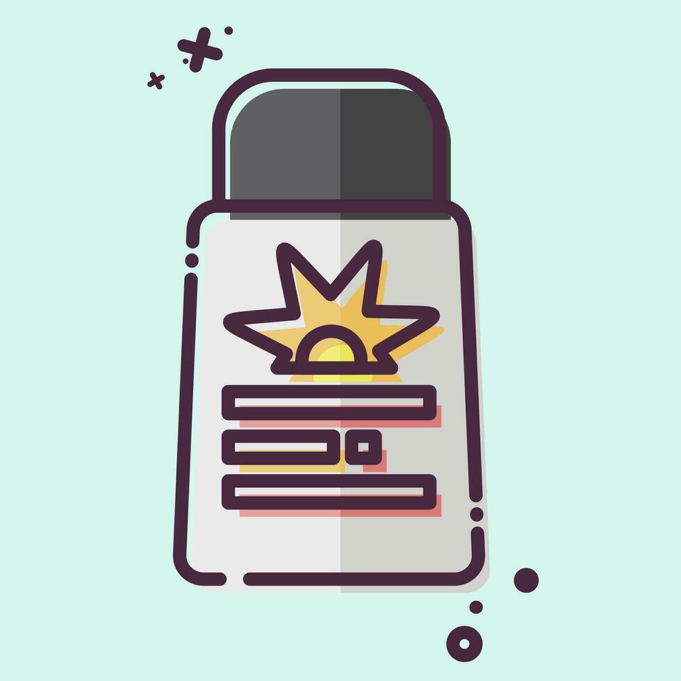 Icon Sunscreen. related to Baseball symbol. MBE style. simple design editable. simple illustration vector