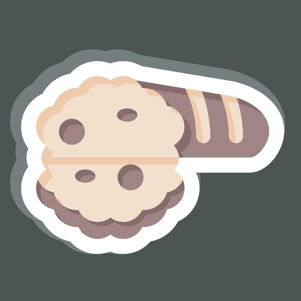 Sticker Bread. related to Breakfast symbol. simple design editable. simple illustration vector