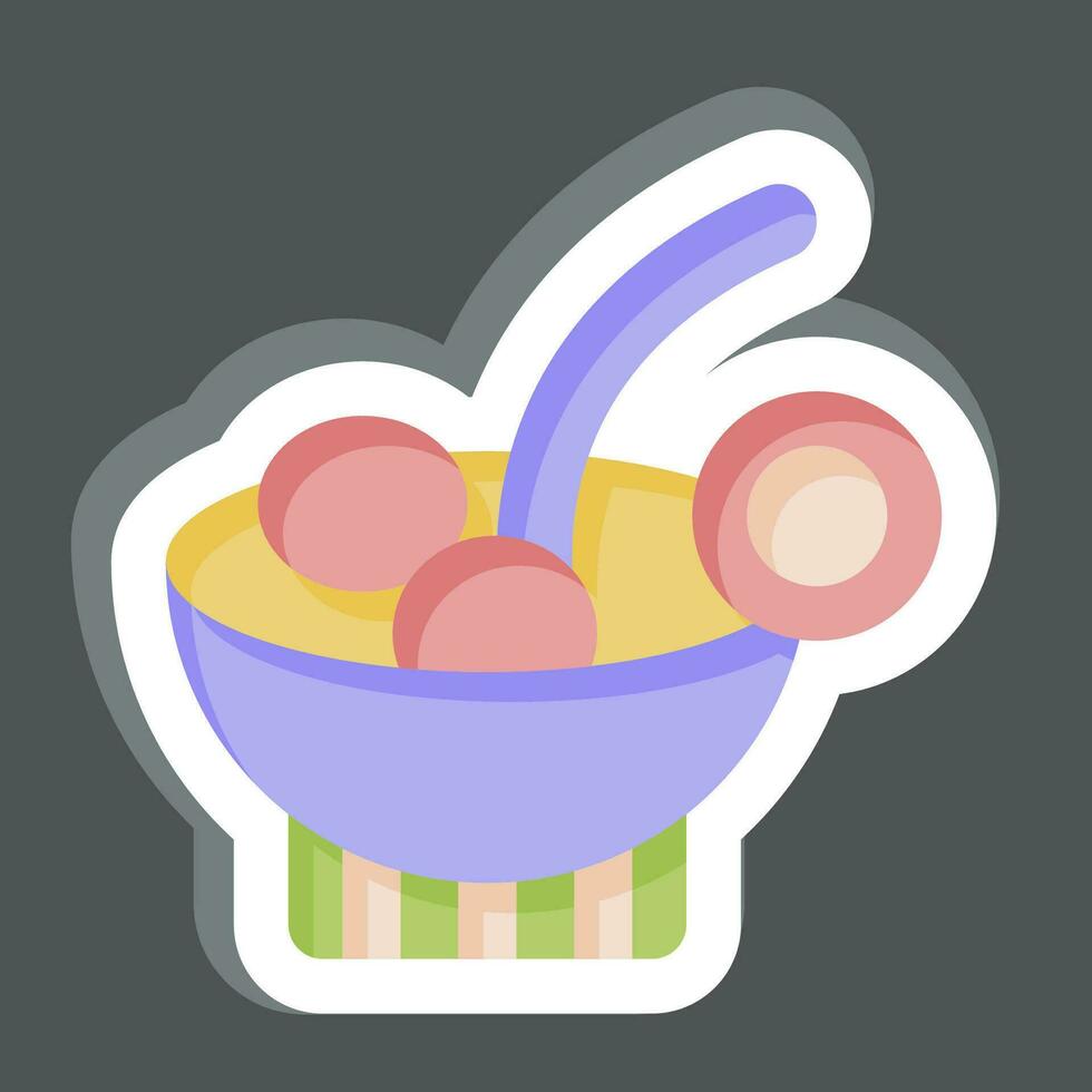 Sticker Cocktail Soup. related to Breakfast symbol. simple design editable. simple illustration vector