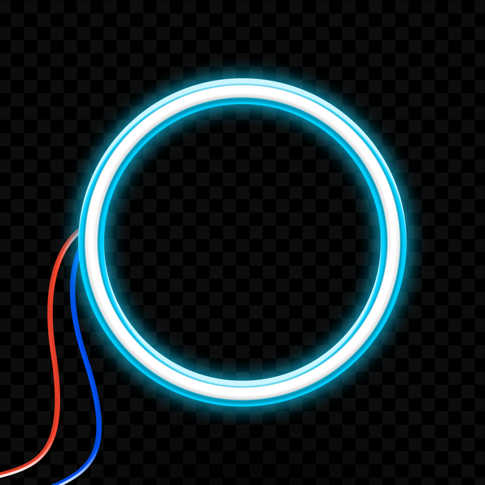 neon circle frame psd