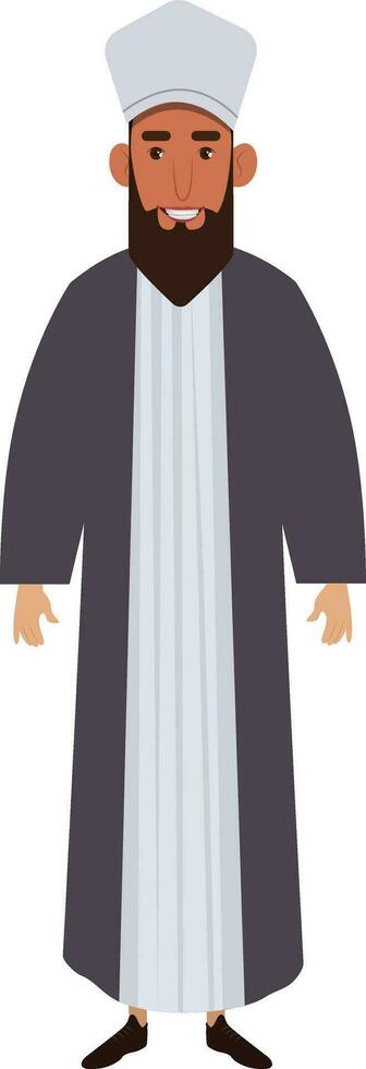 Iran Hafiz Character, Iranian Hafiz cloth, Islamic hafiz cloth, Traditional cloth, white cloth, peace vector