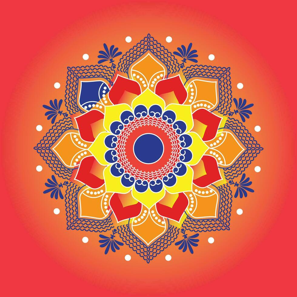 resumen fondo, tradicional vistoso mandala vector