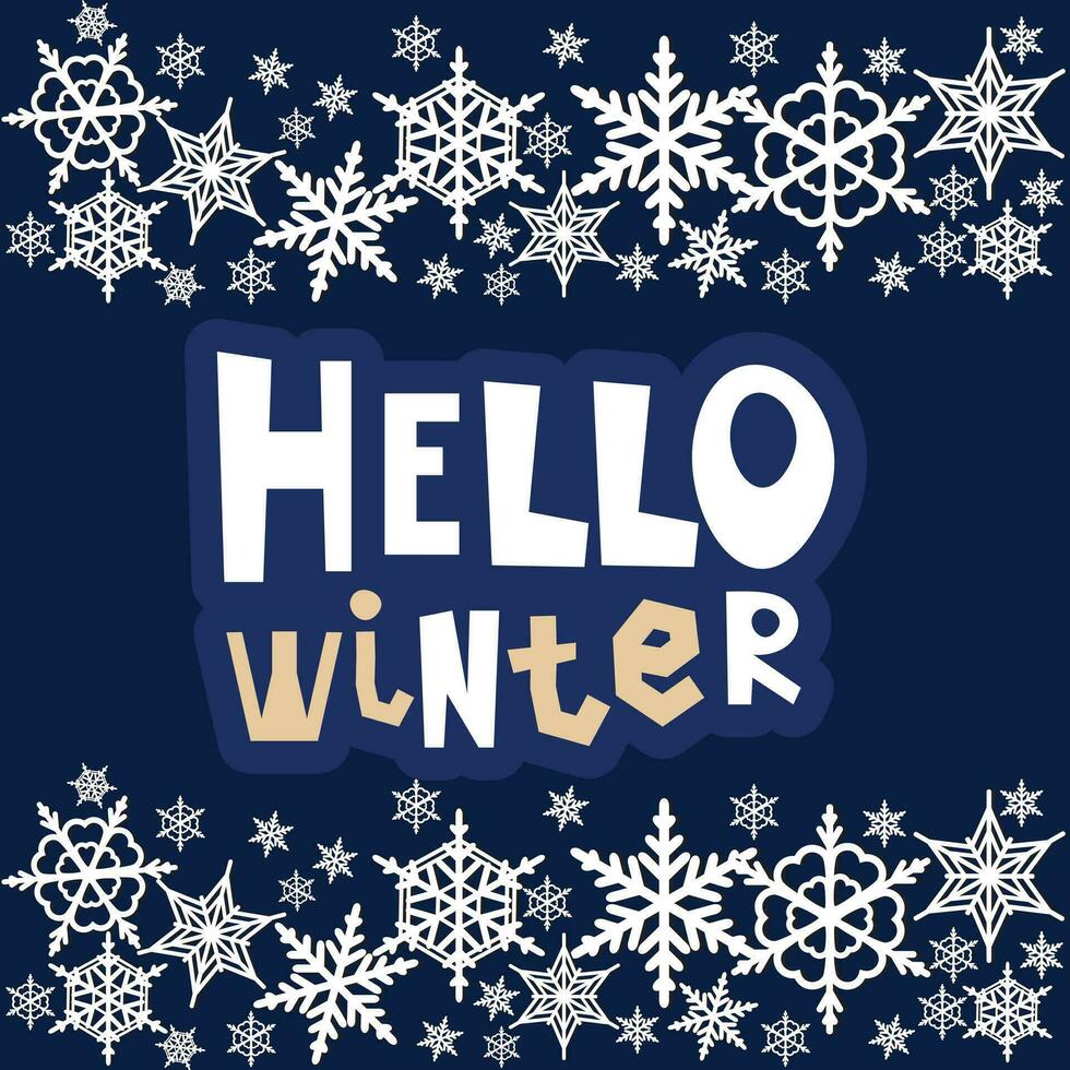 Hello winter illustration vector