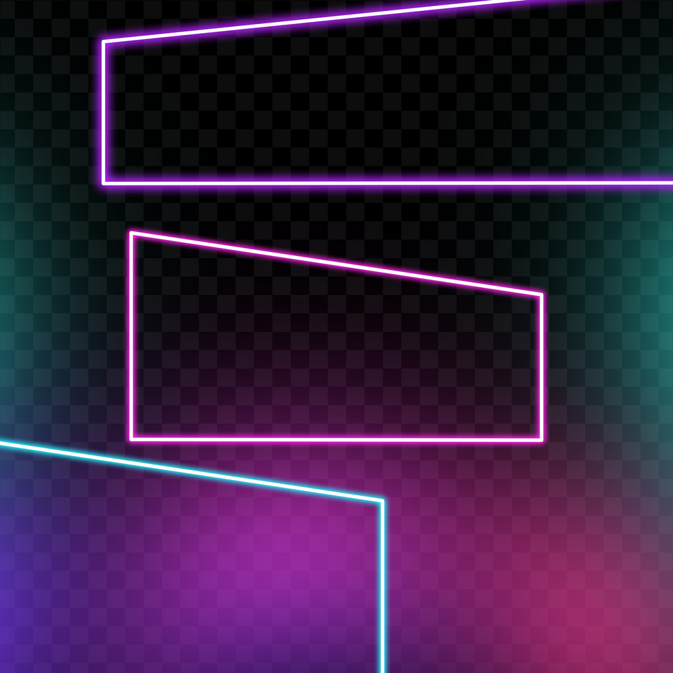 neon lightning frames psd