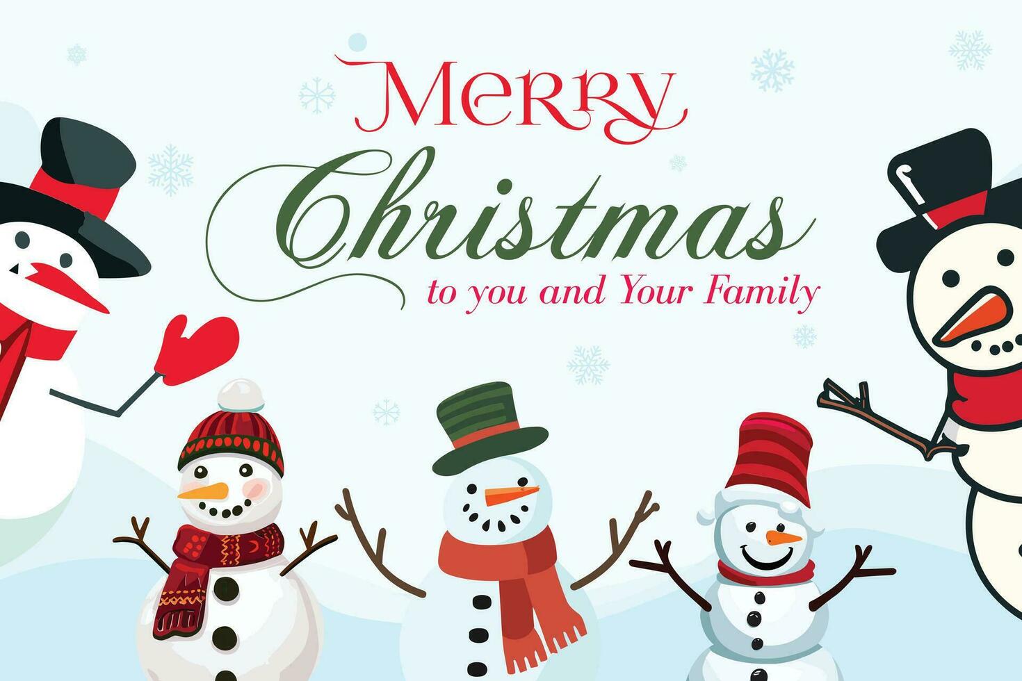 Merry Christmas to you and Your family, Vector Greeting card