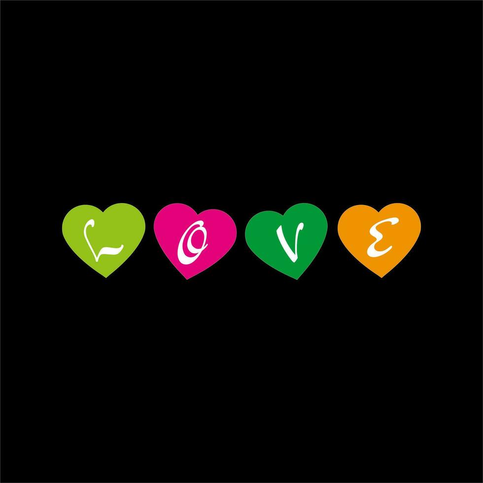 colorful LOVE sign and word vector