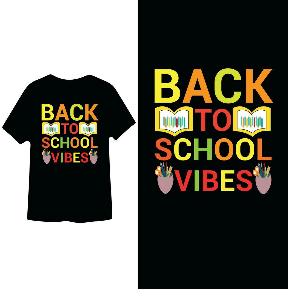 espalda a colegio vibraciones t camisa diseño vector