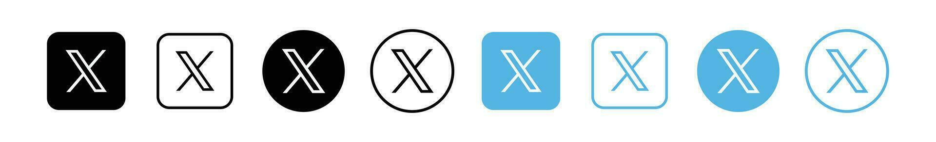 Twitter new logo . Twitter icons. New twitter logo x 2023. x Social Media icon. vector