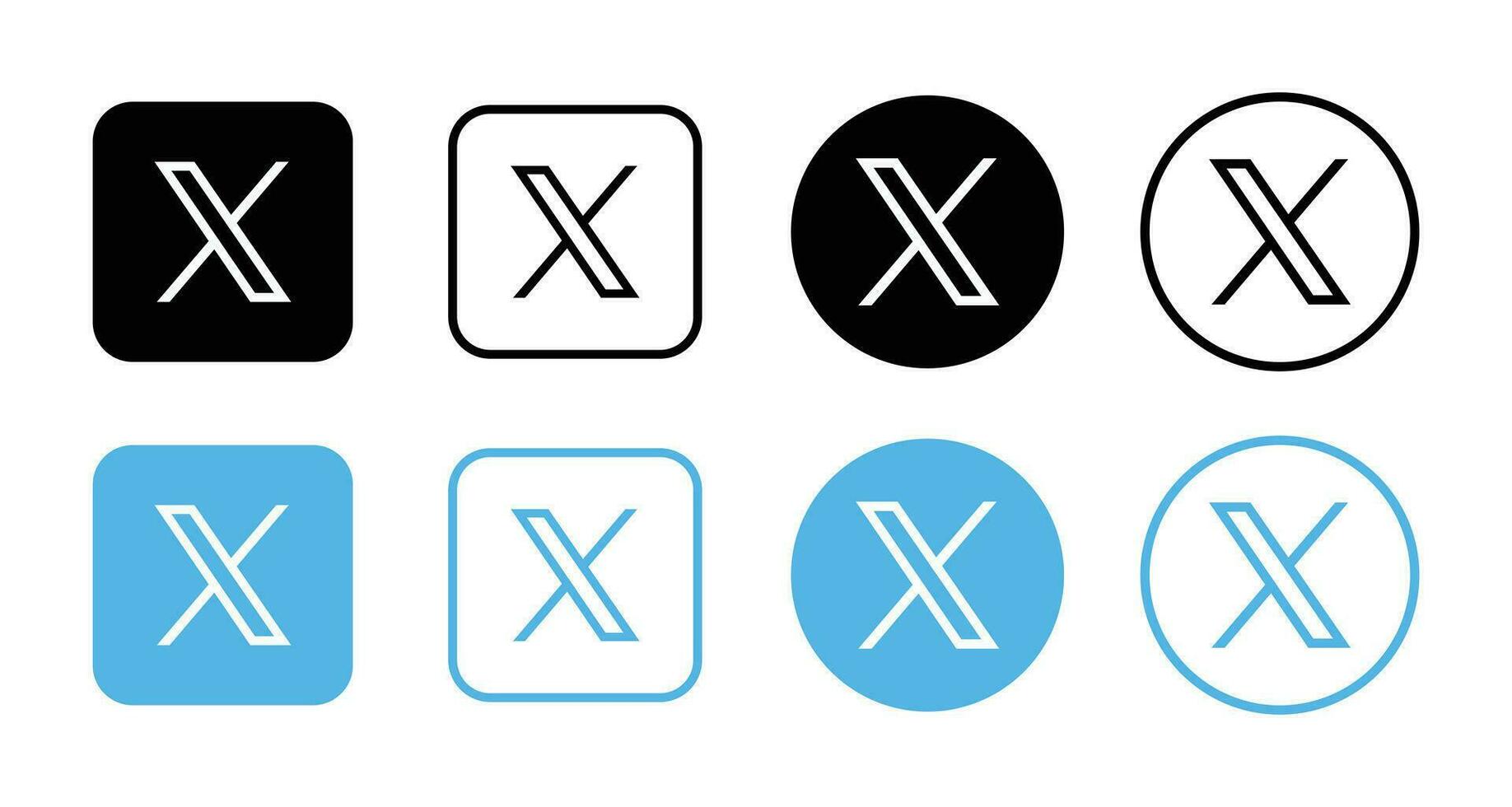 Twitter new logo . Twitter icons. New twitter logo x 2023. x Social Media icon. vector