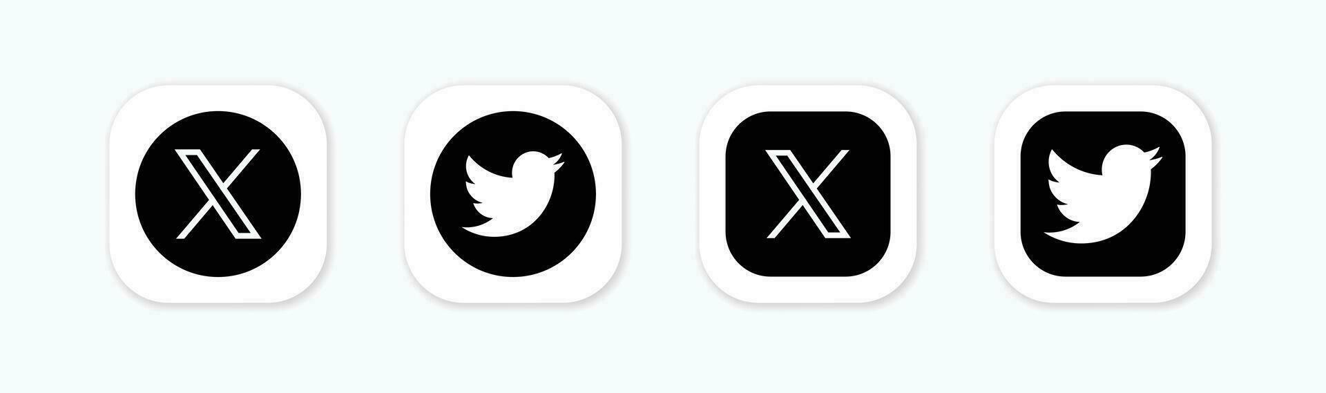 Twitter new logo . Twitter icons. New twitter logo x 2023. x Social Media icon. vector