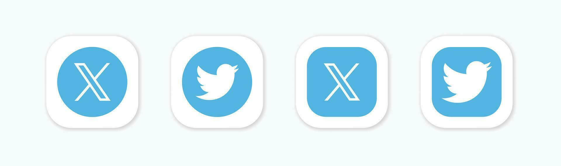 Twitter new logo . Twitter icons. New twitter logo x 2023. x Social Media icon. vector