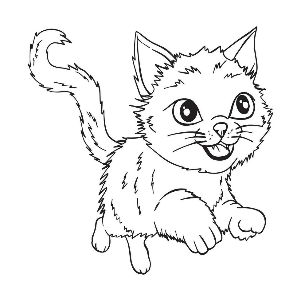 Cute Kitten Outline Art ,good for graphic resources, printable art, suitable for design resources, logo, template designs, and more. vector
