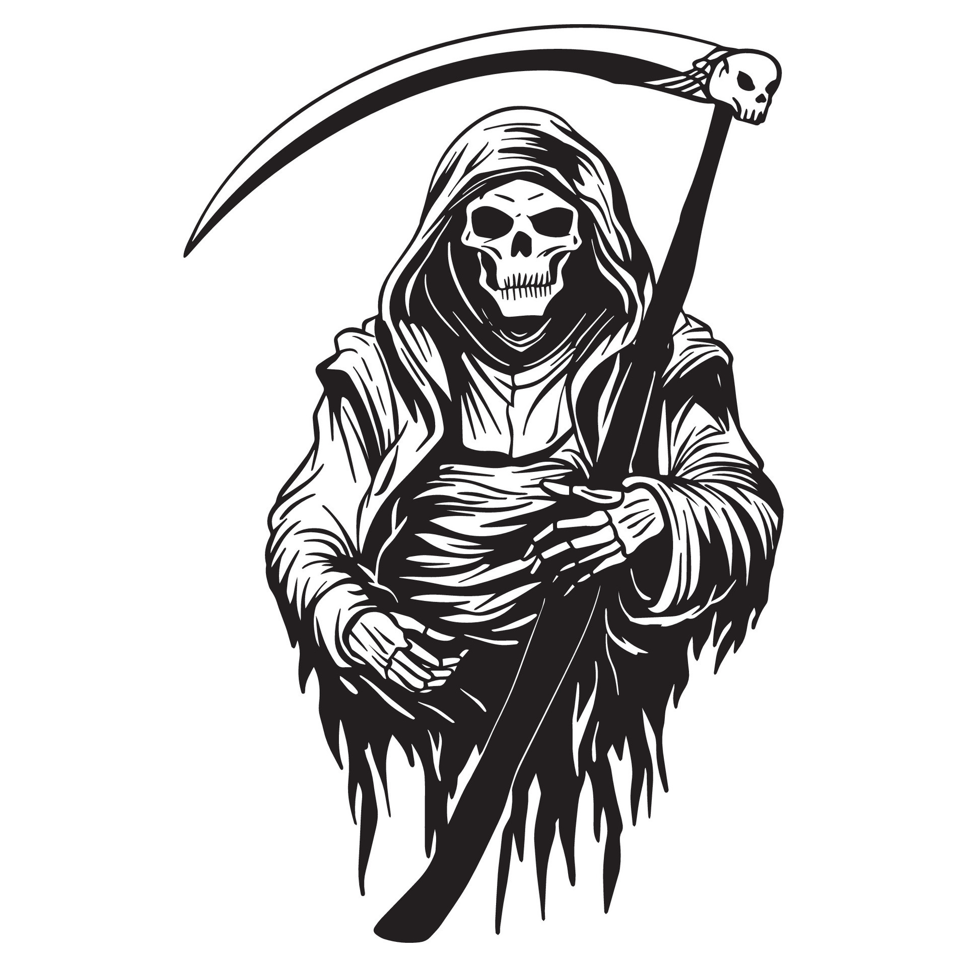 Grim Reaper Outline art ,good for graphic resources, printable art ...