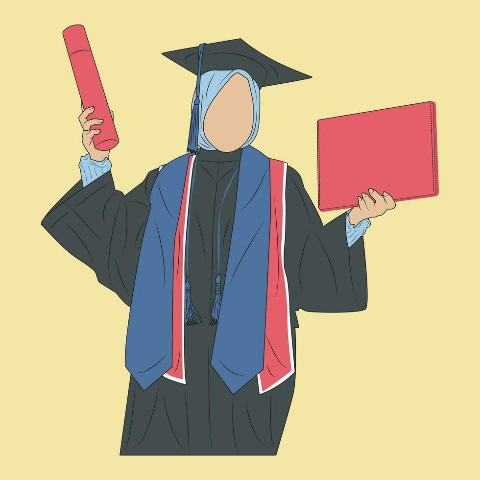 vector of female graduates carrying diplomas