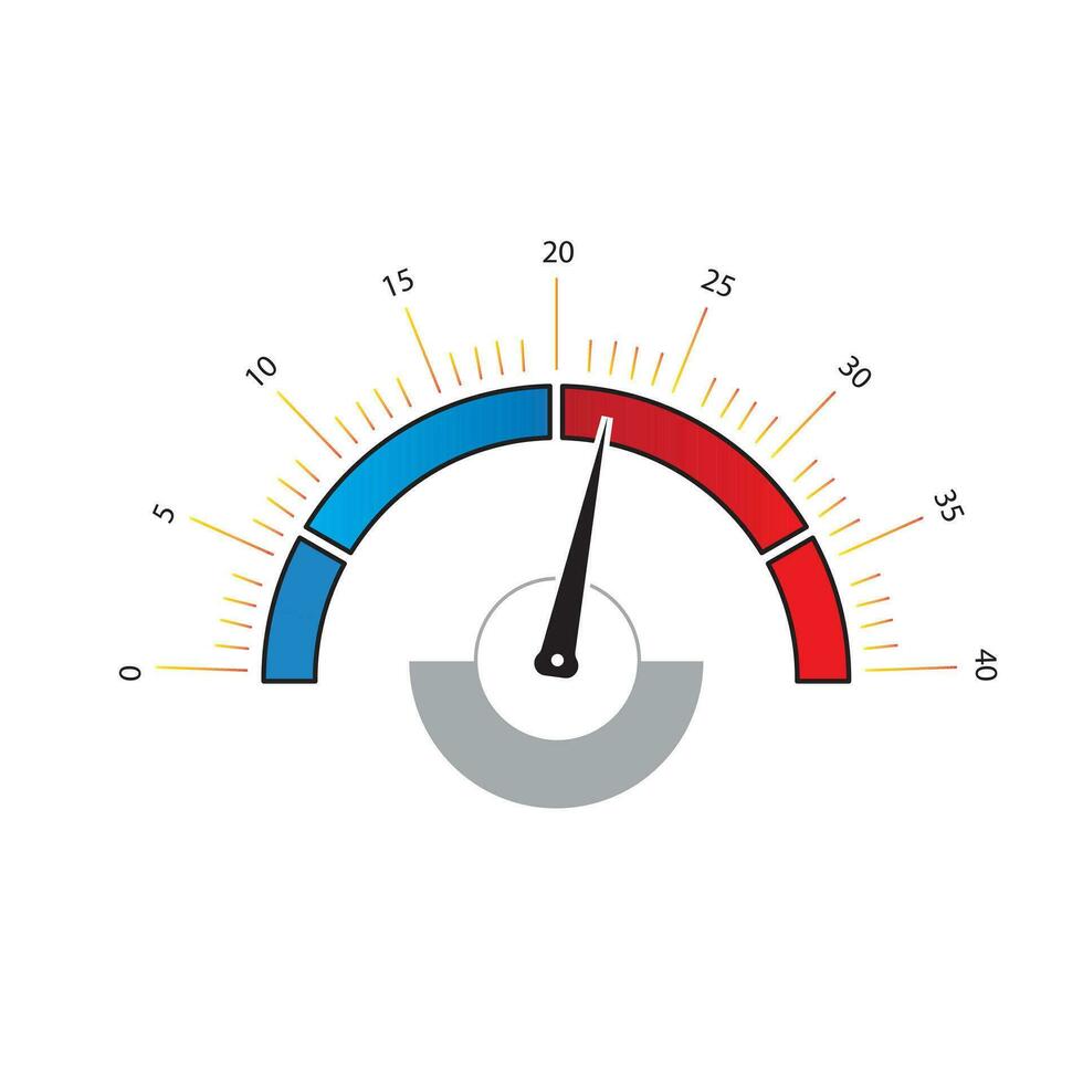 Vector speedometer on dark background.Speedometers or general indicators with needles.