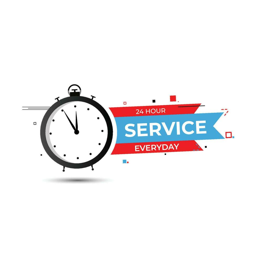 Vector vector 24hr service everyday concept vector design