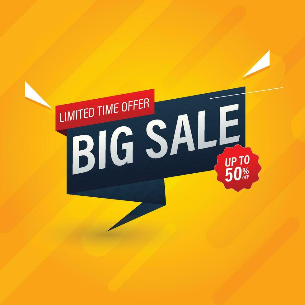vector big sale banner with background yellow