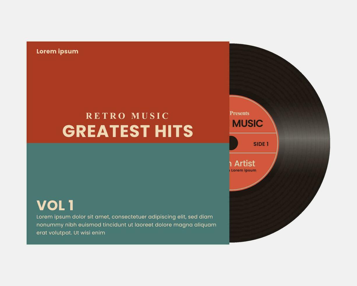 vinyl record album retro vintage music cover vector