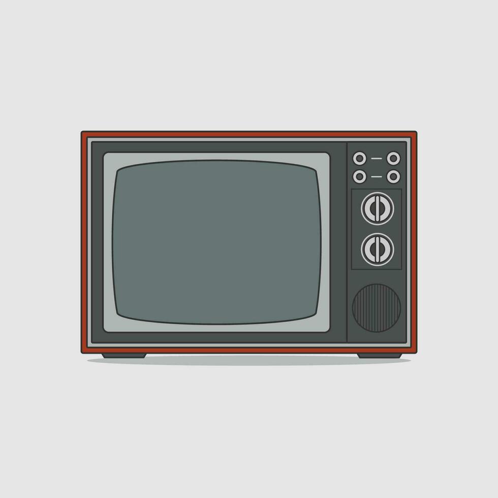 retro Clásico televisión 90s Años 80 minimalista televisión icono vector