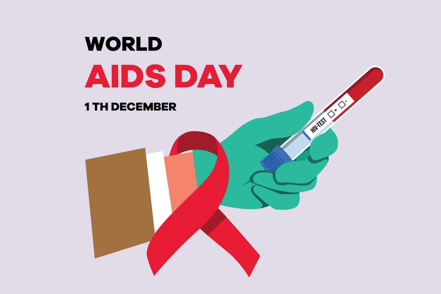 World AIDS Day concept. Aids Awareness icon design for poster, banner, t-shirt. Colored flat vector illustration isolated.