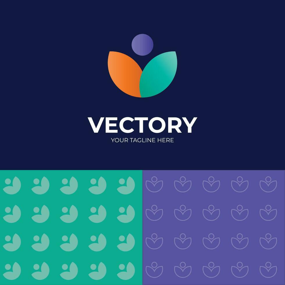 V letter leaf shape logo vector