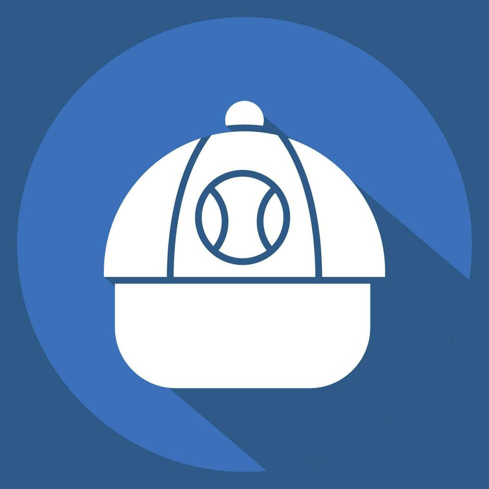 Icon Baseball Cap. related to Baseball symbol. long shadow style. simple design editable. simple illustration vector