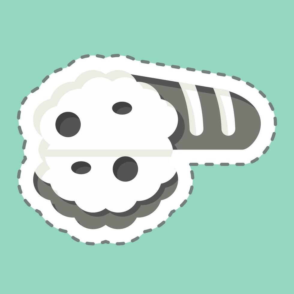 Sticker line cut Bread. related to Breakfast symbol. simple design editable. simple illustration vector