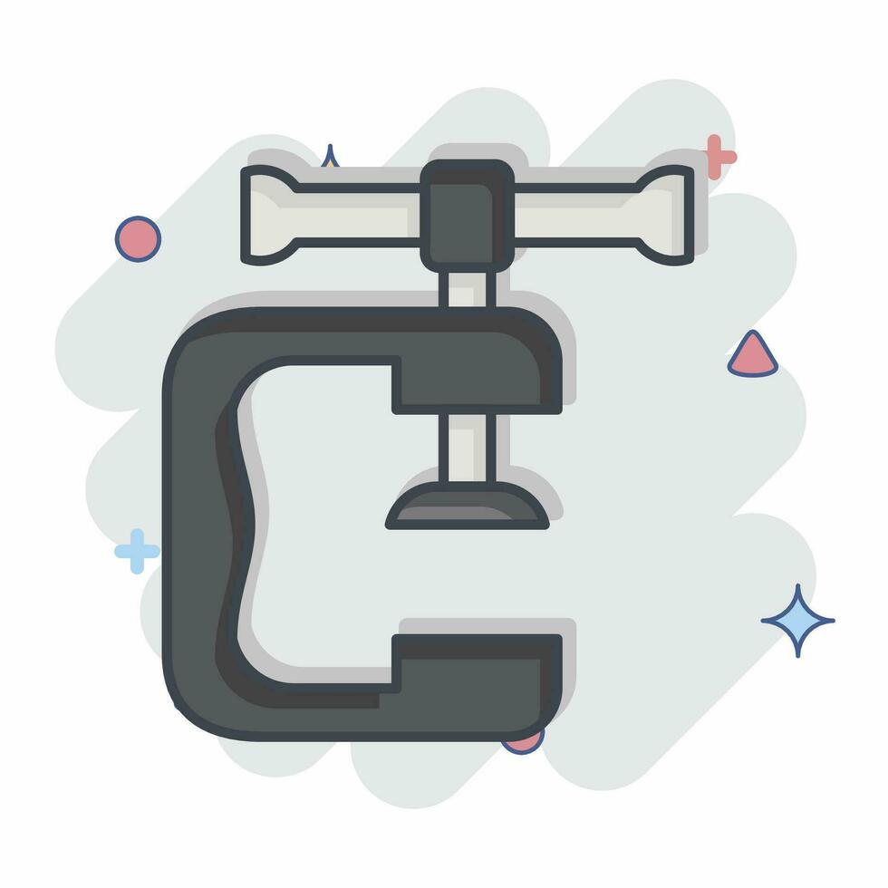 Icon Clamp. related to Welder Equipment symbol. comic style. simple design editable. simple illustration vector