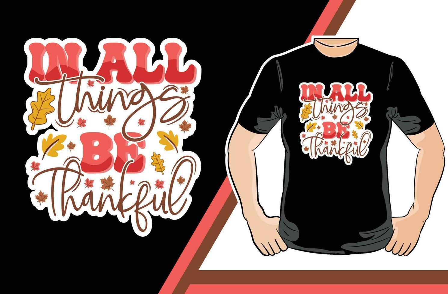 In all things be thankful Sticker design vector