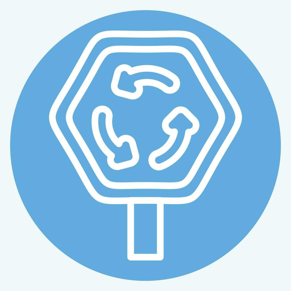 Icon Roundabout. related to Road Sign symbol. blue eyes style. simple design editable. simple illustration vector