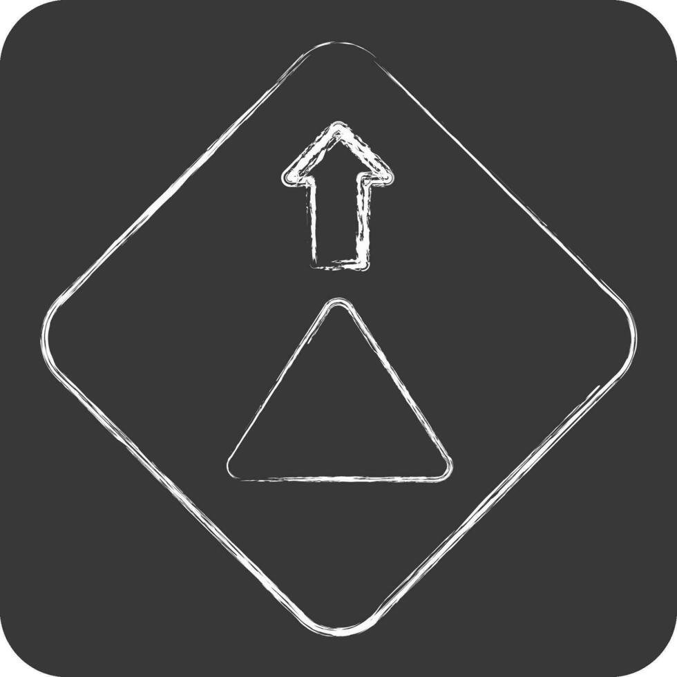 Icon Give Way. related to Road Sign symbol. chalk Style. simple design editable. simple illustration vector