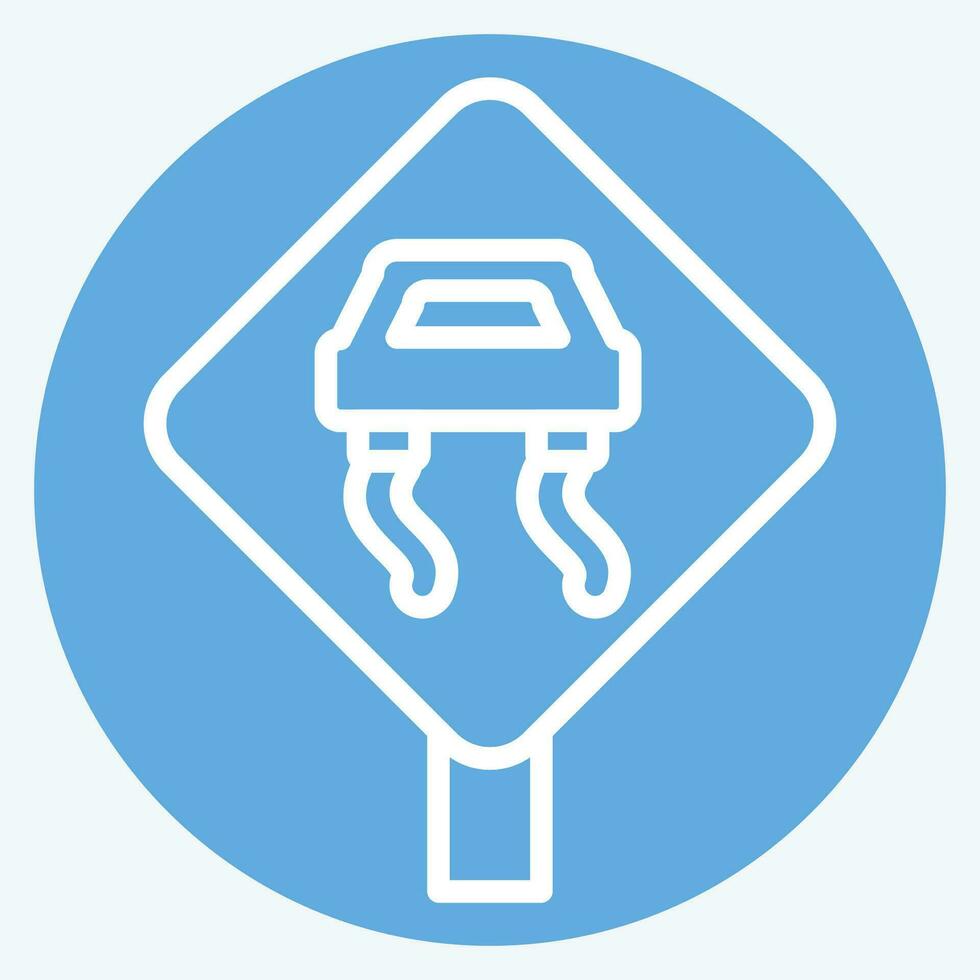 Icon Slippery. related to Road Sign symbol. blue eyes style. simple design editable. simple illustration vector