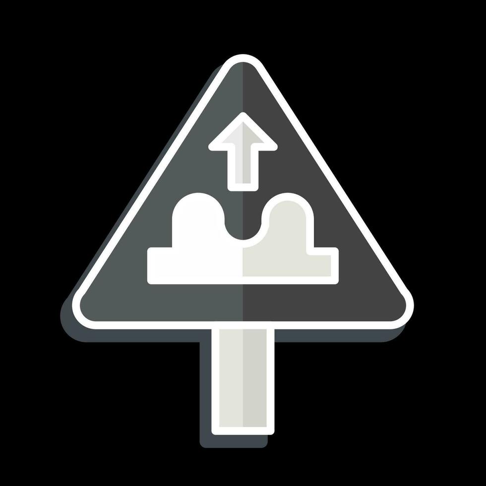 Icon Uneven Road. related to Road Sign symbol. glossy style. simple design editable. simple illustration vector
