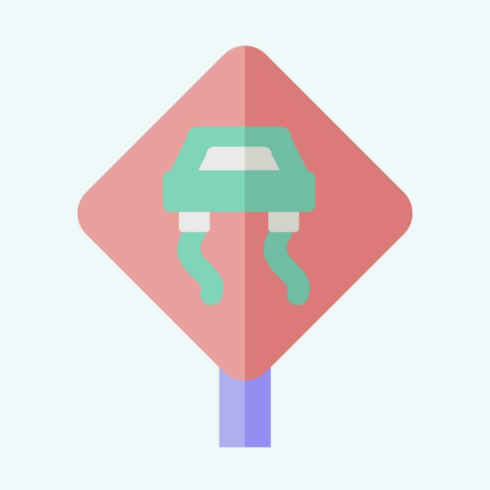 Icon Slippery. related to Road Sign symbol. flat style. simple design editable. simple illustration vector
