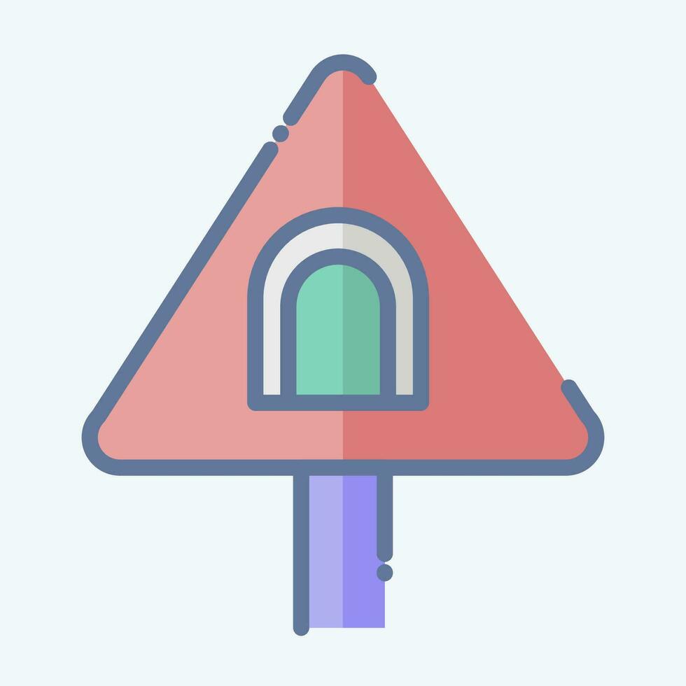 Icon Tunnel Road. related to Road Sign symbol. doodle style. simple design editable. simple illustration vector