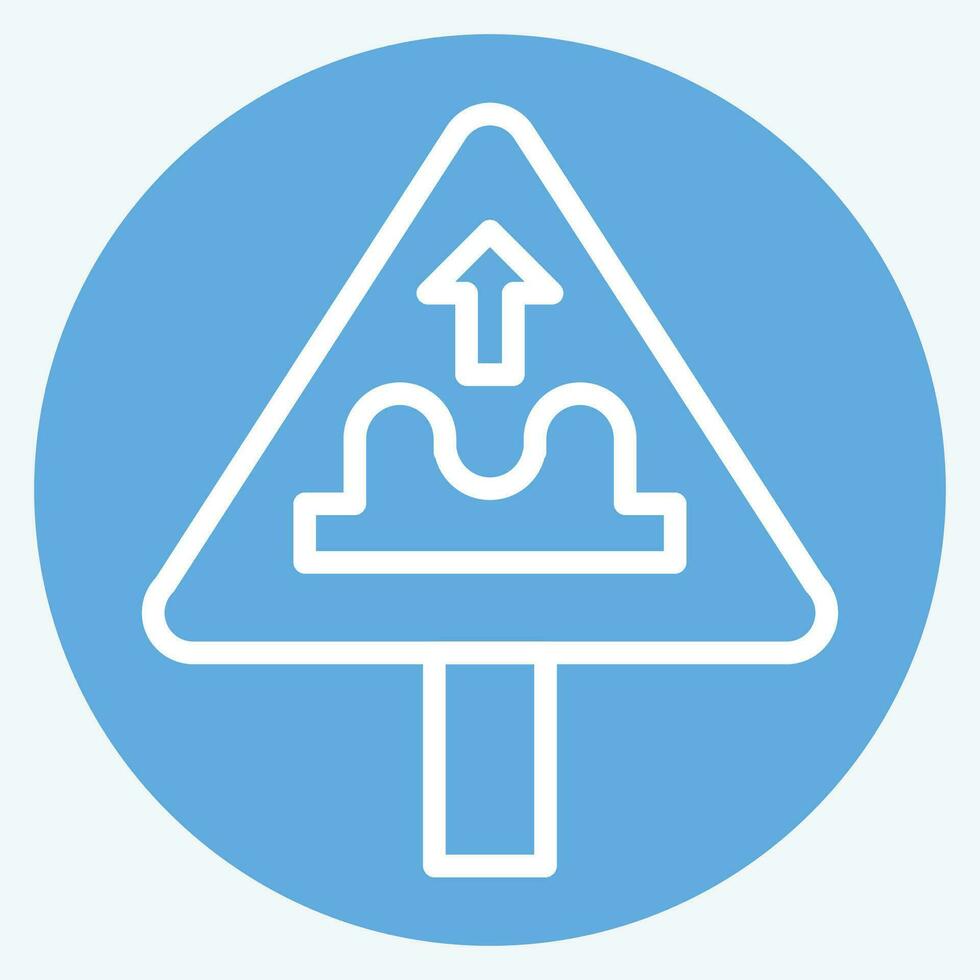 Icon Uneven Road. related to Road Sign symbol. blue eyes style. simple design editable. simple illustration vector