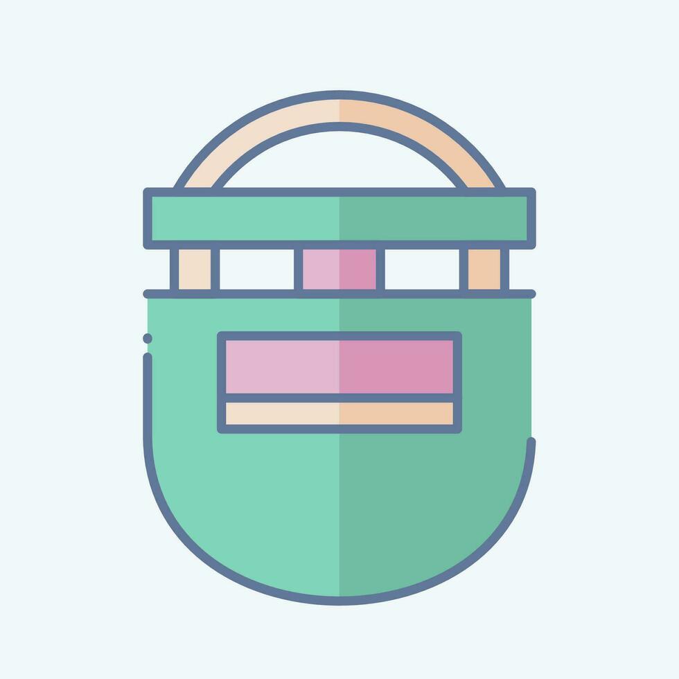 Icon Welding mask. related to Welder Equipment symbol. doodle style. simple design editable. simple illustration vector
