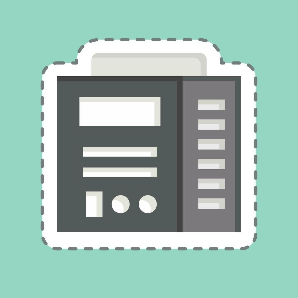 Sticker line cut Welding Machine. related to Welder Equipment symbol. simple design editable. simple illustration vector