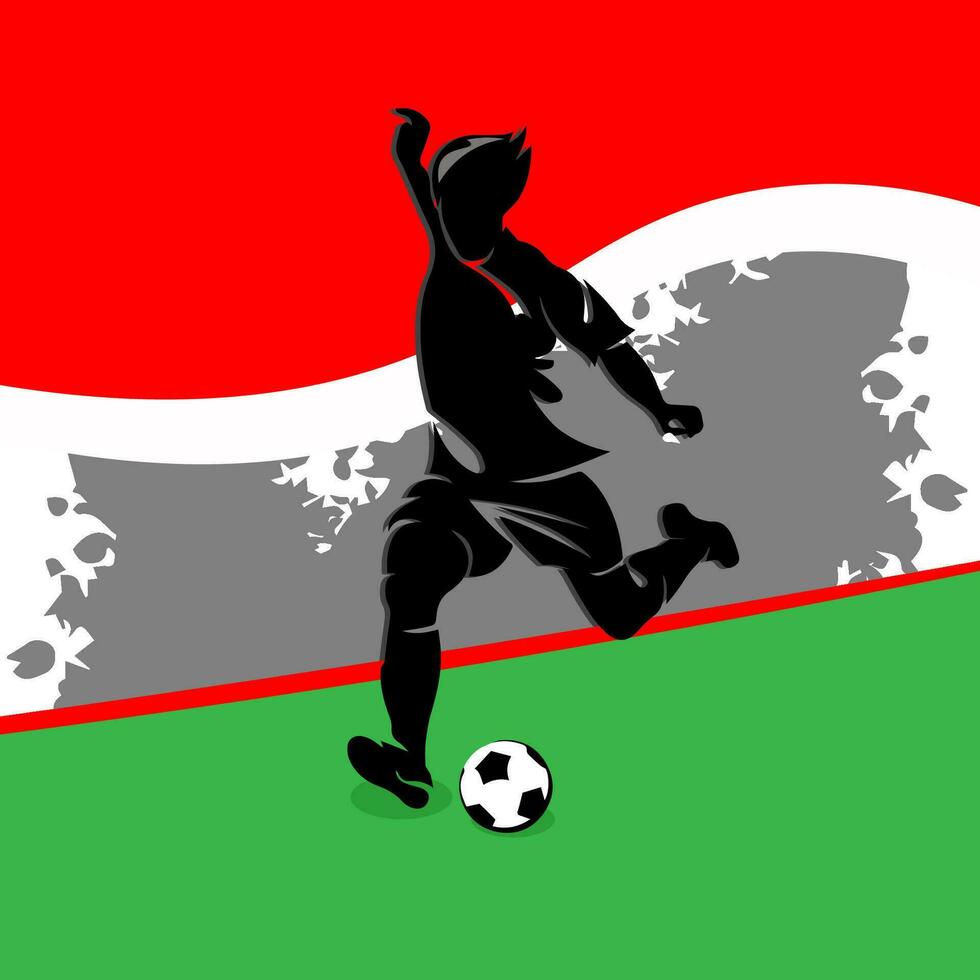 illustration of Indonesian football players vector