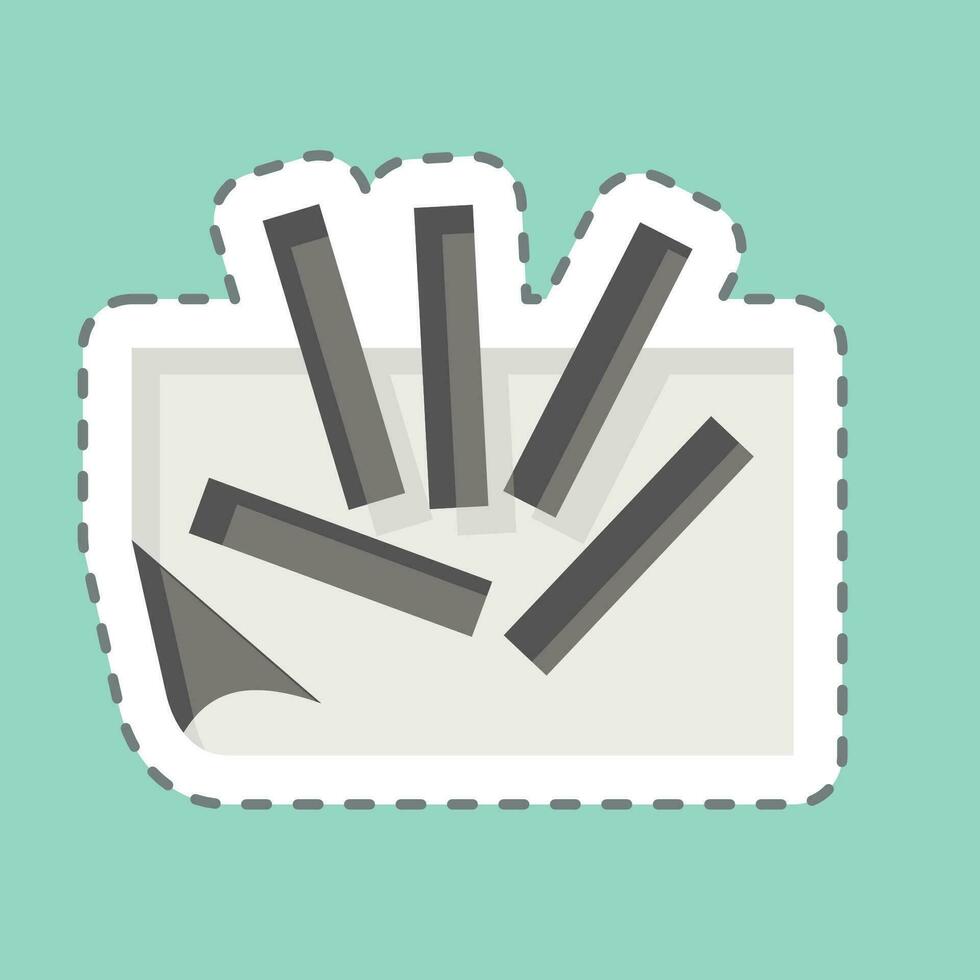 Sticker line cut French Fries. related to Breakfast symbol. simple design editable. simple illustration vector