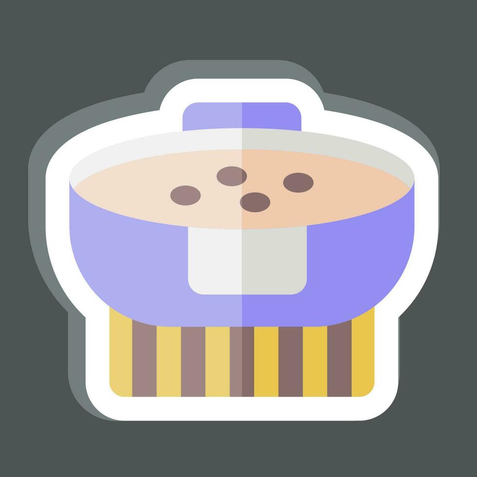 pegatina hervido arroz. relacionado a desayuno símbolo. sencillo diseño editable. sencillo ilustración vector