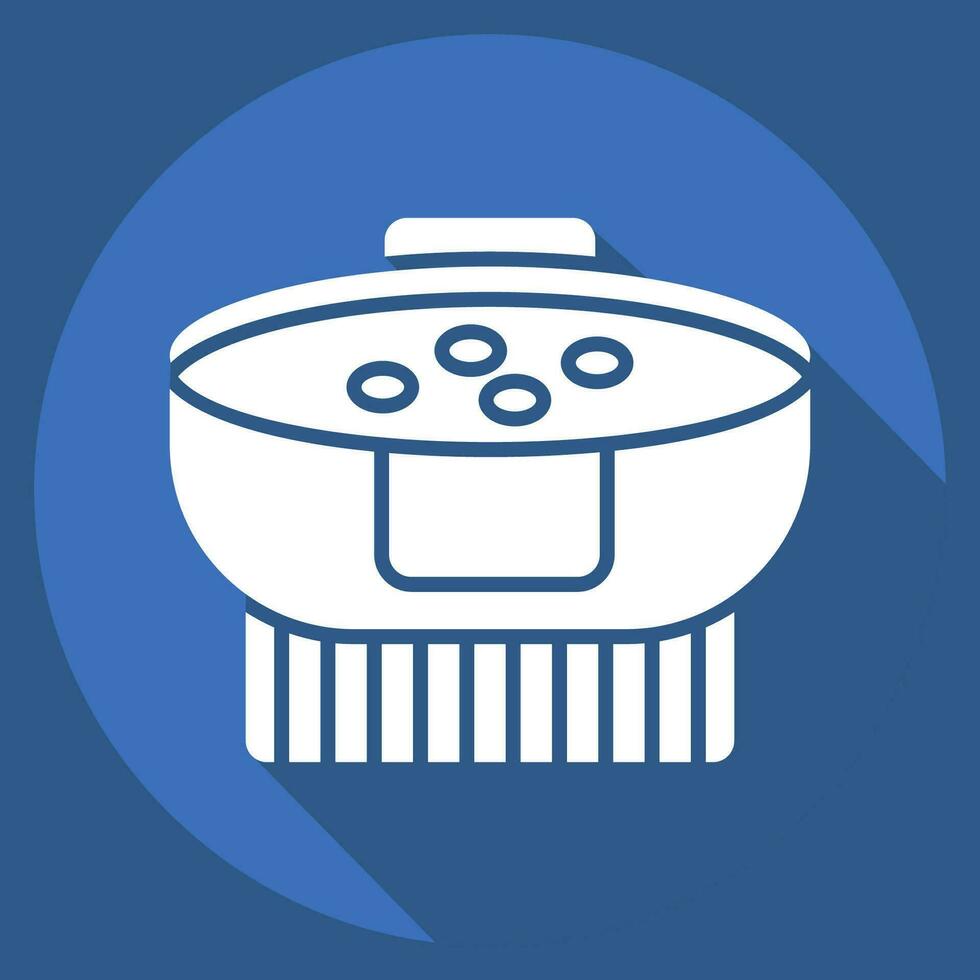 Icon Boiled Rice. related to Breakfast symbol. long shadow style. simple design editable. simple illustration vector
