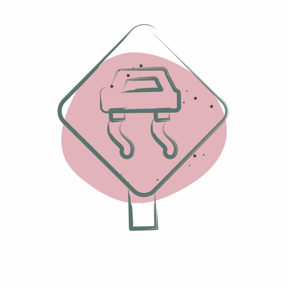 Icon Slippery. related to Road Sign symbol. Color Spot Style. simple design editable. simple illustration vector