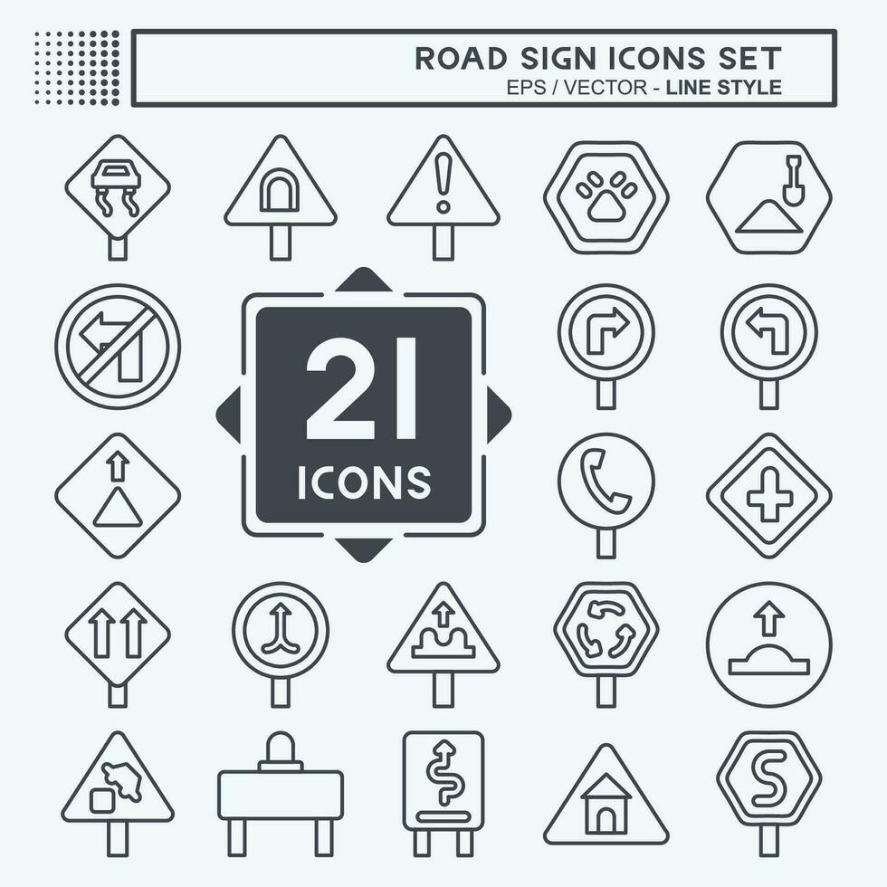 icono conjunto la carretera signo. relacionado a educación símbolo. línea estilo. sencillo diseño editable. sencillo ilustración vector