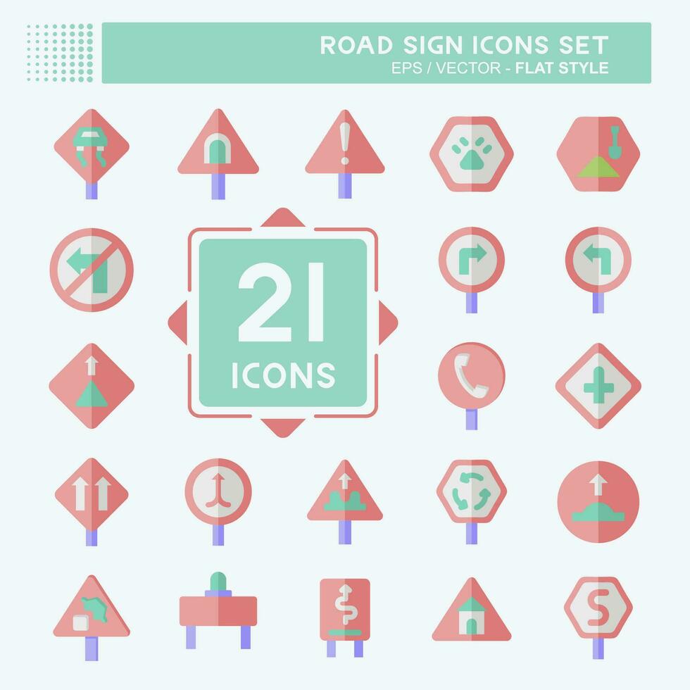 icono conjunto la carretera signo. relacionado a educación símbolo. plano estilo. sencillo diseño editable. sencillo ilustración vector