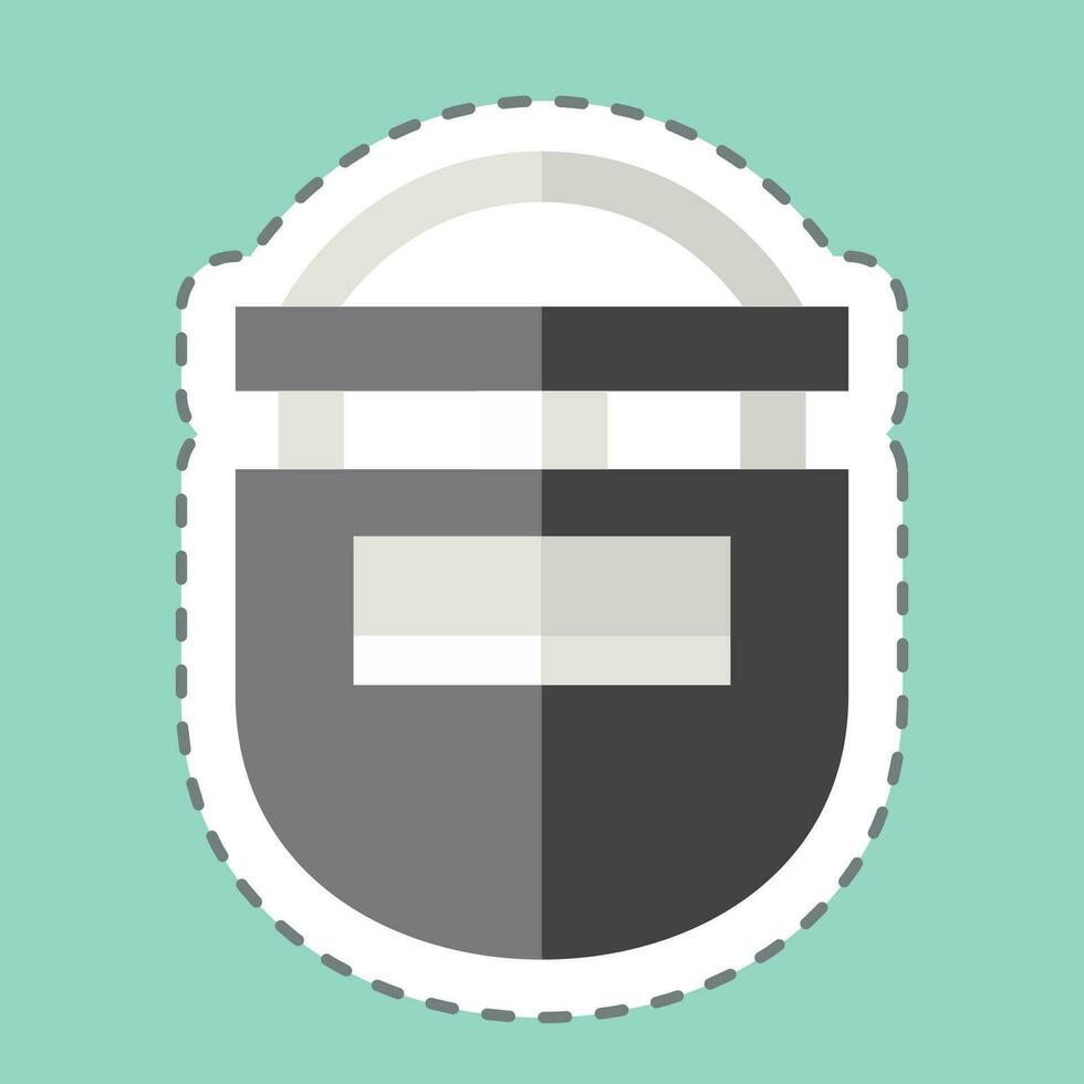 Sticker line cut Welding mask. related to Welder Equipment symbol. simple design editable. simple illustration vector