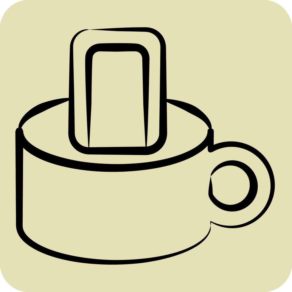 icono sopa. relacionado a desayuno símbolo. mano dibujado estilo. sencillo diseño editable. sencillo ilustración vector