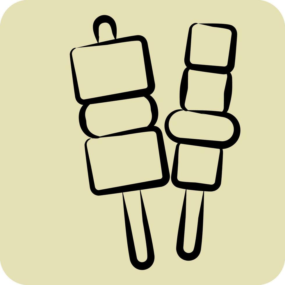 Icon Barbecue. related to Breakfast symbol. hand drawn style. simple design editable. simple illustration vector