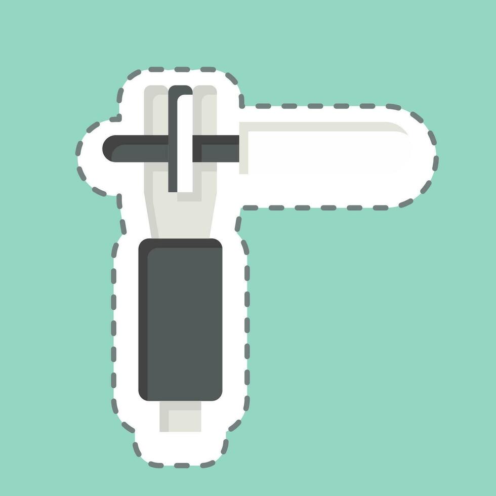 Sticker line cut Electrode Holder. related to Welder Equipment symbol. simple design editable. simple illustration vector